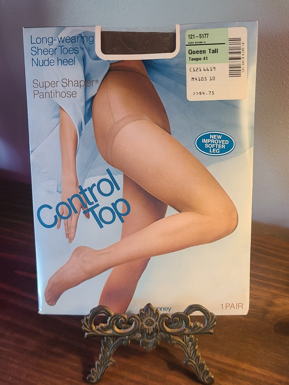 jcpenney Control Top Pantyhose Size Queen Tall In Taupe Vintage NWT